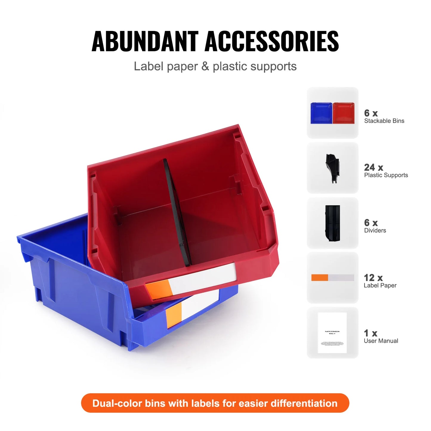 SucceBuy Stackable Storage Bins for Garage Closet Kitchen Office
