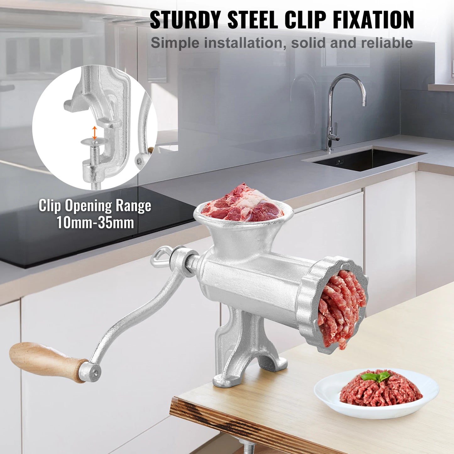 Succebuy Manual Meat Grinder Heavy Duty Cast Iron Mincer Clamp