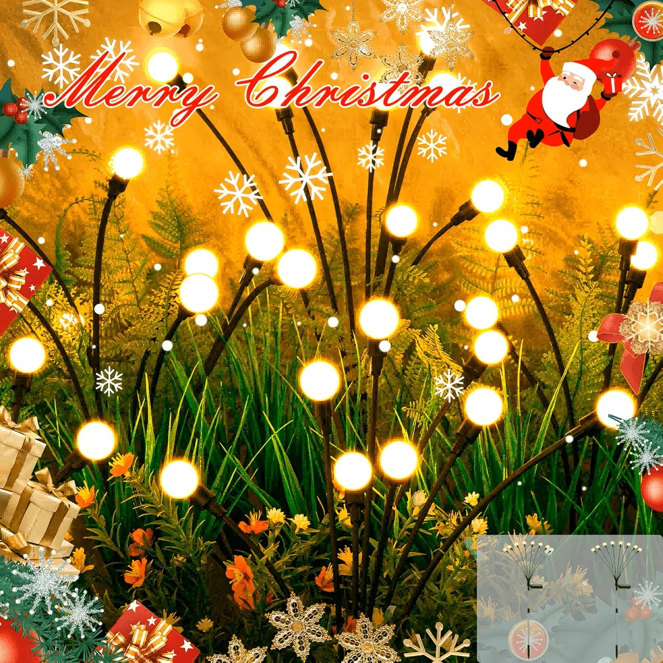 Solar Lights Outdoor 8 Pack Firefly Twinkle Pathway Garden Waterproof