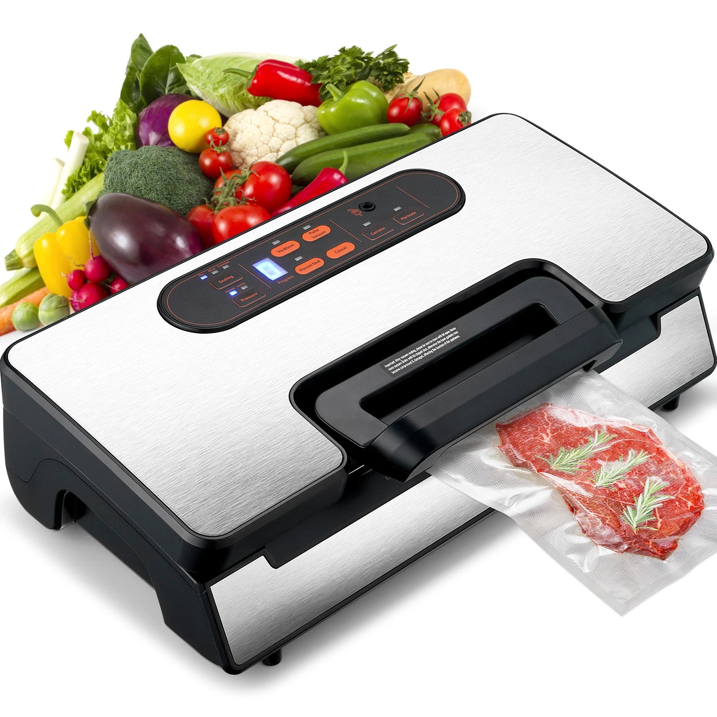 SucceBuy 130W Vacuum Sealer Machine 90KPa With Free Vacuum Bags