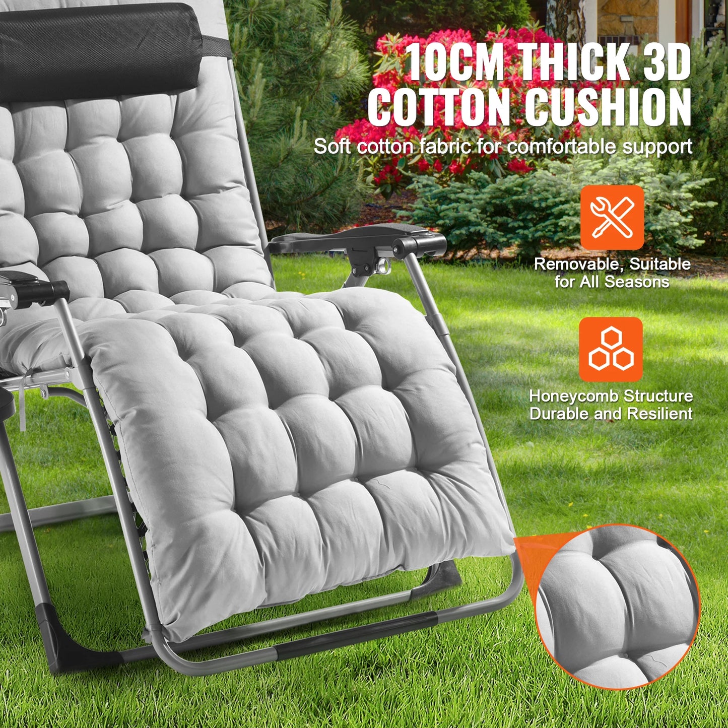 SucceBuy Zero Gravity Chair With Cushion Footrest Cupholder