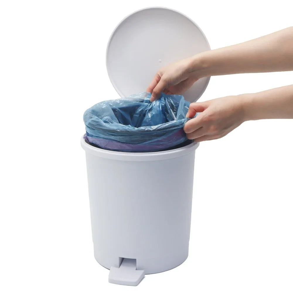 Round Plastic Step Trash Can Indoor Wastebasket With Soft Close Lid Kitchen
