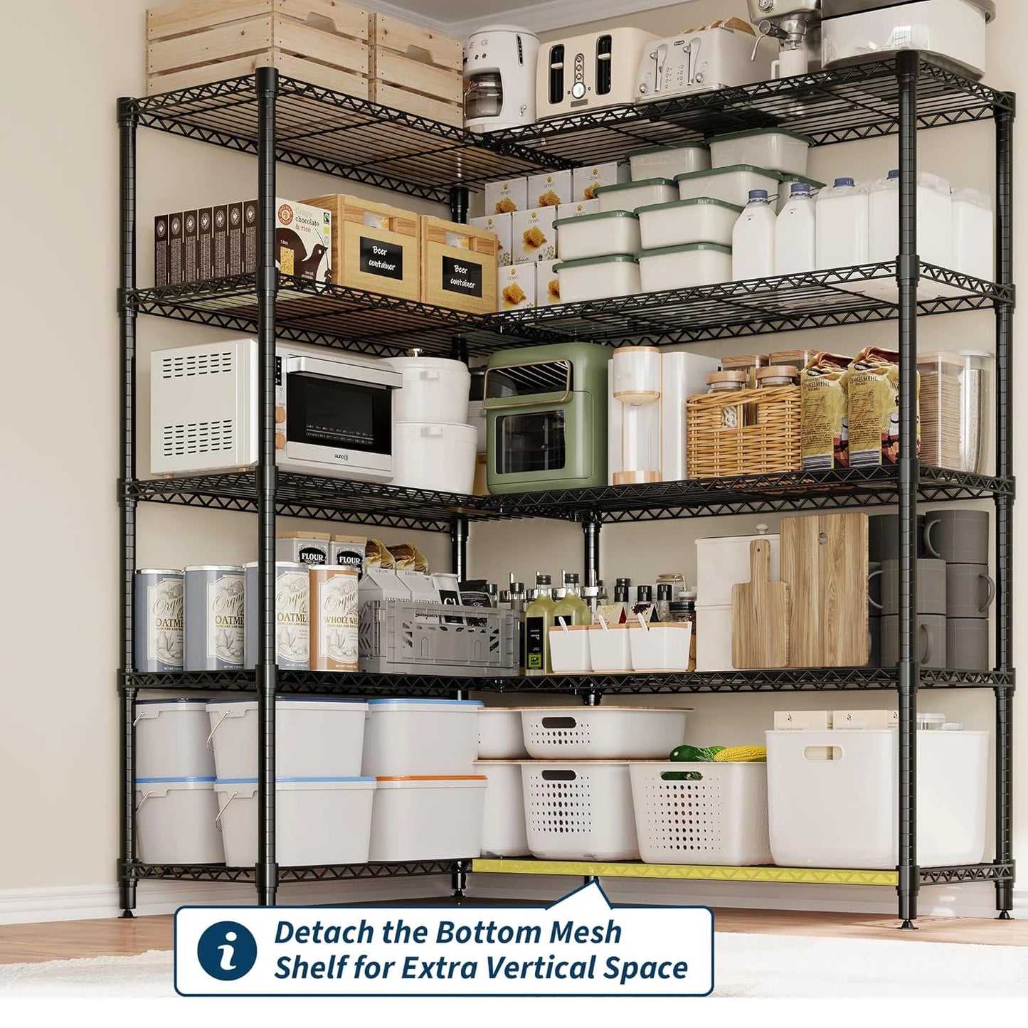 TWISTER.CK Heavy Duty Metal Storage Shelves Four Tier Unit