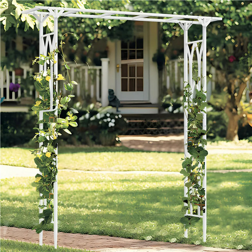 Iron Garden Arch Arbor Outdoor Pergola Trellis Decor