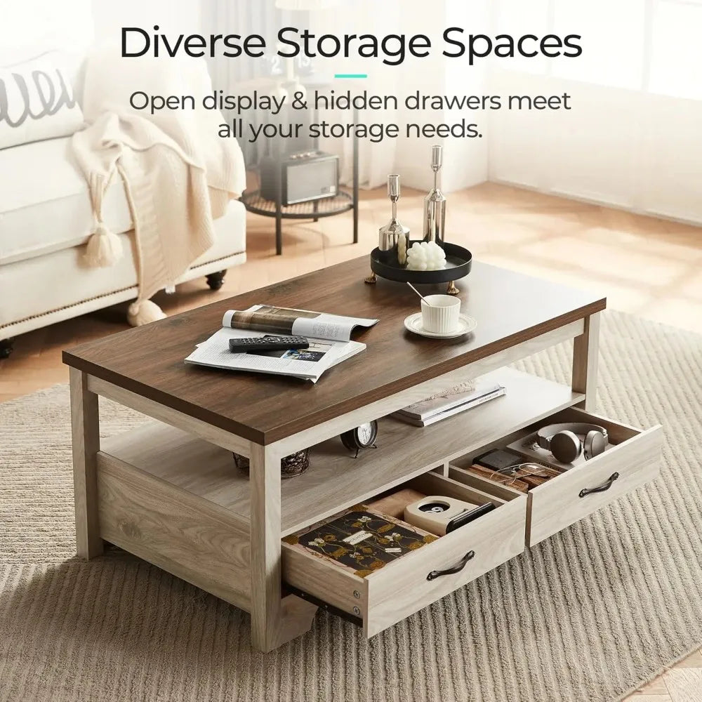 Farmhouse Style 3-Piece Coffee Table Set For Living Room